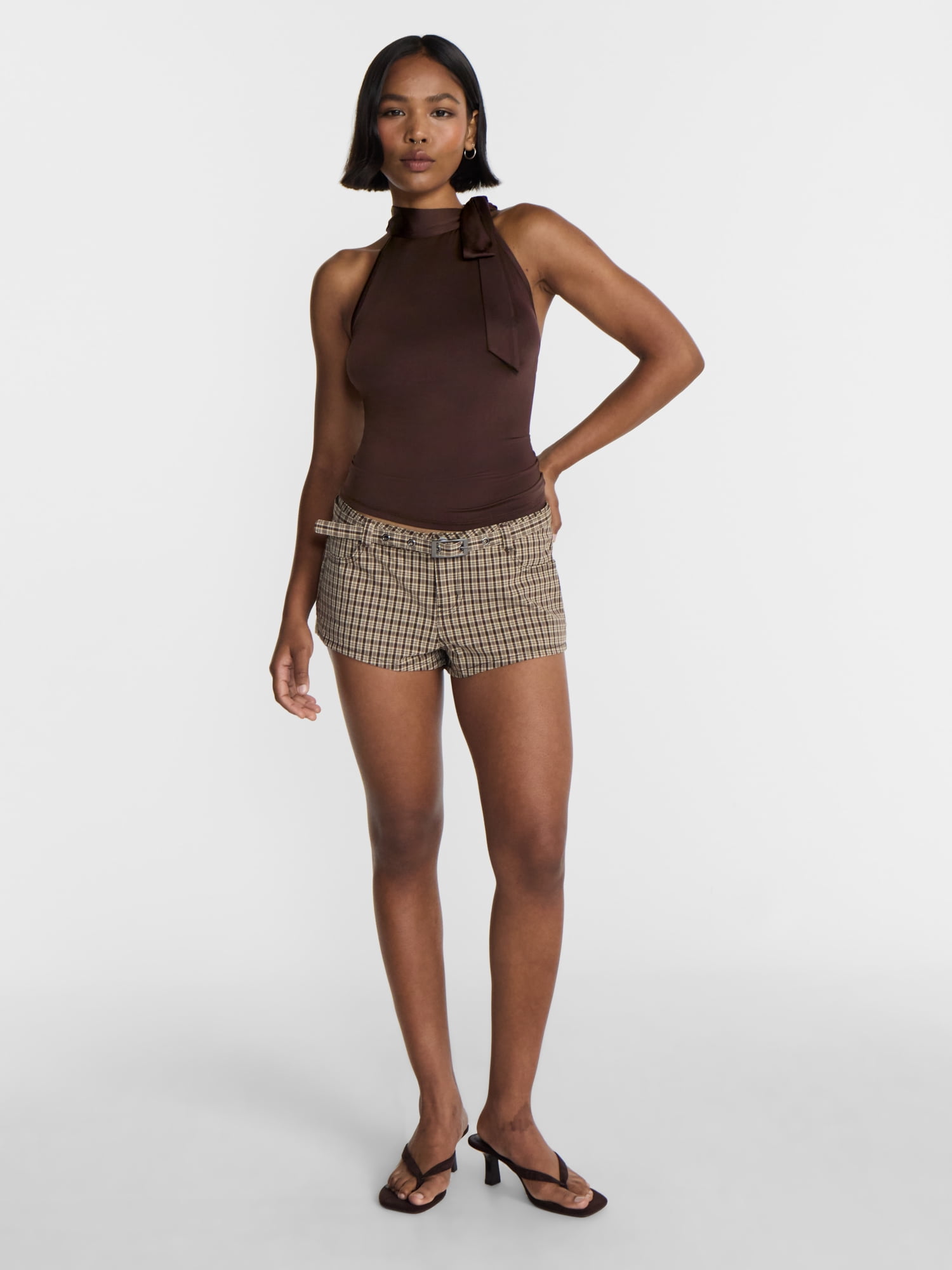 No Boundaries Tie Neck Halter Top, Women's XXS-XXL