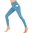 thumbnail image 5 of Dwellite Girls Athletic Leggings Ankle Length High Waisted Yoga Pants with Pockets for Kids Teen 5-13Y Blue 160, 5 of 7