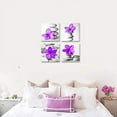 thumbnail image 4 of -Modern Art Bathroom Pictures Purple Flowers and Pebble Stone Canvas Wall Art Prints Grey Decor (Purple), 4 of 5