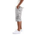 thumbnail image 4 of Domuza Cargo Shorts for Men Casual Summer Hiking Pants Drawstring Elastic Waist Big and Tall Knee Length Multi-Pockets Bermuda Shorts Gray S, 4 of 7