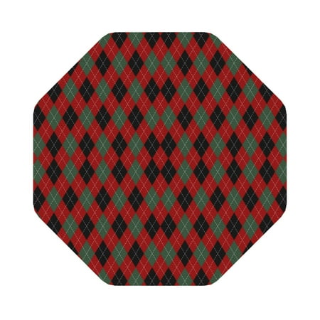 

Pofeuu Argyle Plaid Print Leather Coasters Set of 6 Round Cups Mugs Mat Pad for Home Kitchen Heat Resistant Drink Coasters Octagon