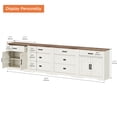 thumbnail image 2 of WAMPAT 126"W Large TV Stand,4-in-1 Farmhouse Entertainment Center with Storage Barn Door Cabinet,TV Console Table With Media Cabinet and Drawers for Living Room,Bedroom,Cream White, 2 of 8