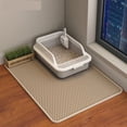 thumbnail image 2 of Cat Litter Mat Honeycomb Double Layer Waterproof Mat Easy to Clean Washable with 2 Random Feather Sisal Balls Cat Toys, Khaki-XLarge, 2 of 8