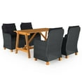 thumbnail image 1 of vidaXL 5 Piece Garden Dining Set Dark Grey, 1 of 12