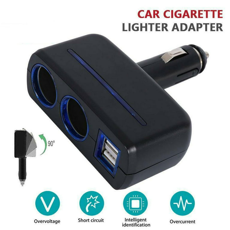 Car Cigarette Lighter Socket Adapter Double USB Dual Plug Charger Splitter  12V