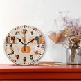 thumbnail image 2 of Yayeee 10" Wall Clock Battery Operated Quartz Round Silent Non-Ticking Home Decor, Beige Fall Acorns Pattern, 2 of 6