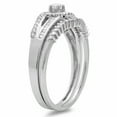 thumbnail image 2 of 0.50 Carat (ctw) 10k White Gold Round & Baguette Diamond Ladies Swirl Halo Style Bridal Ring Set 1/2 CT, 2 of 4