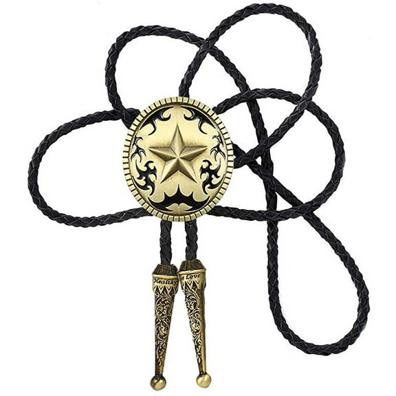 Vintage White Crack Triangle Bolo Tie for Men with Silver Bolo Tie Tips