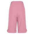 thumbnail image 2 of Fancifize Cotton Linen Shorts for Women Wide Leg Elastic Waist Vacation Shorts Casual Summer Beach Loose Fits Pants Outfits with Pockets, 2 of 5