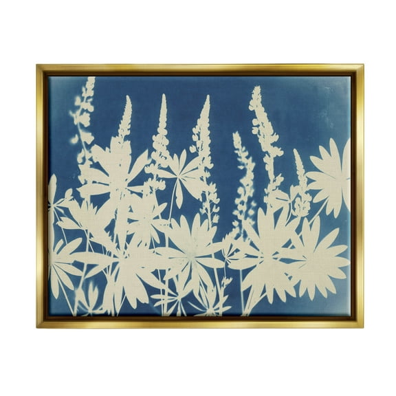 Stupell Industries Wildflower Cutout Shapes Arrangement Graphic Art Metallic Gold Floating Framed Canvas Print Wall Art, Design by Liz St. Andre