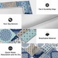thumbnail image 5 of Bohemia Floral Outdoor Rug 4x6 Ft, Non Slip Washable Area Rug, Retro Mediterranean Texture Patchwork Blue Patio Rugs Carpet Runner, Large Floor Mat for Indoor/Outdoor Deck Porch Camping, 5 of 8