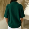 thumbnail image 4 of Women's Waffle Polos Shirts Short Sleeve Henley T Shirt Summer Casual Loose Tops, S, 4 of 4