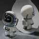 thumbnail image 4 of Altavoz Bluetooth Astronauta Inteligente Estéreo Portátil Ai Audio Interactivo con Reloj Despertador Soporte TF/FM Reloj de Mesa Rosa, 4 of 5