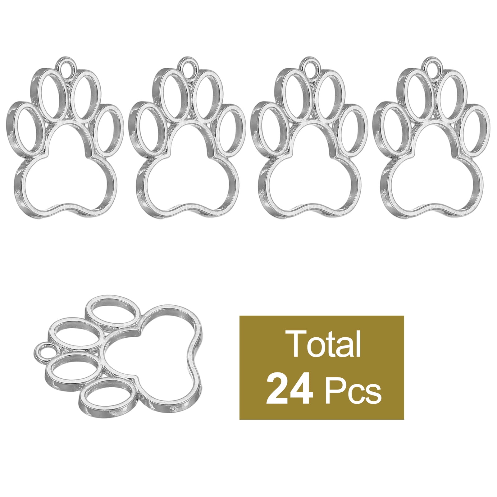 Unique Bargains Alloy Open Bezel Pendants for Resin Jewelry Bright Silver