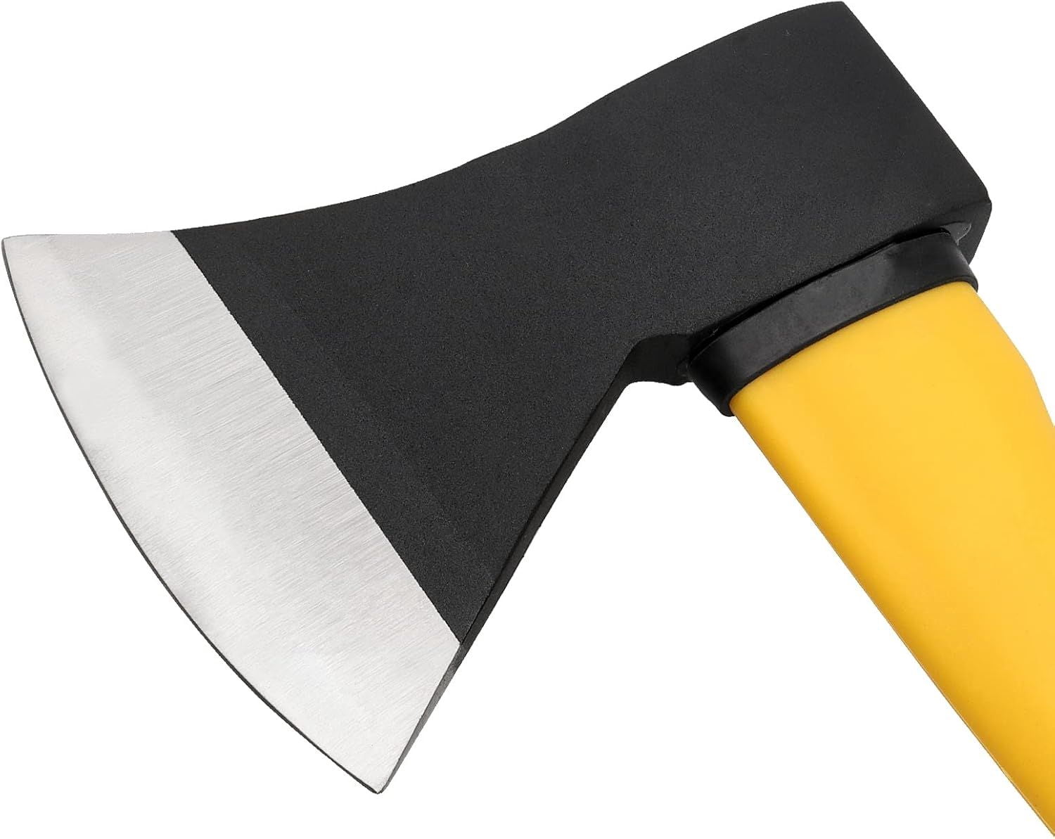 2 Pack 15 Inch Camping Chopping Axe Forged Carbon Steel Hatchet with Fiberglass Shock Reduction Handle Non Slip Grip Rubber Protective Cover for Wood Splitting Kindling Outdoor Use