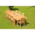 thumbnail image 4 of Grade-A Teak Dining Set: 8 Seater 9 Pc: 122" Caranas Double Extension Rectangle Table And 8 Mas Stacking Arm Chairs Outdoor WholesaleTeak #WMDSMS41, 4 of 4