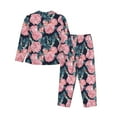 thumbnail image 2 of Uemuo Rose Flowers Pattern Womens Pajama Sets,PJ Set for Women,Pajamas for Women Logo,Long Sleeve Pajama Set for Women,Soft Long Sleeve Top With Pants-, 2 of 9
