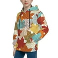 thumbnail image 2 of Kll Unisex Kids Boys Girls Hooded Pocket Pullover Hoodies-Fall Maple Leaves, 2 of 9