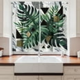 thumbnail image 3 of Ambesonne Monstera Kitchen Curtains, Boho Abstract Nature Art, 55"x45", Emerald Dark Grey Dimgray, 3 of 3