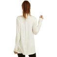 thumbnail image 3 of Cardigan - Womens Classic Chic Rayon Fabric Cardigan Sweater for Layering All Season Open Drape Cute Comfortable, Plus, Ivory, Size: Small, Sofra, 3 of 3