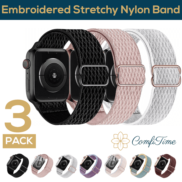 ComfiTime Correa Deportiva de Nailon Elástica para Apple Watch 38/40/41/42/44/45 mm, Hombres y Mujeres, Transpirable Solo Loop, para Series SE 9 8 7 6 5 4 3 2 1
