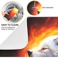 thumbnail image 2 of Wolf Fire Print Dish Drying Mat for Kitchen Counter, Ultra Absorbent Reversible Microfiber Dishes Drying Rack Pad Heat-resistant Mats 16x18in, 2 of 7