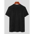 thumbnail image 4 of INCERUN Men's Summer Casual Short Sleeve Pleuche Crew Neck Tee Tops T-shirts, 4 of 5