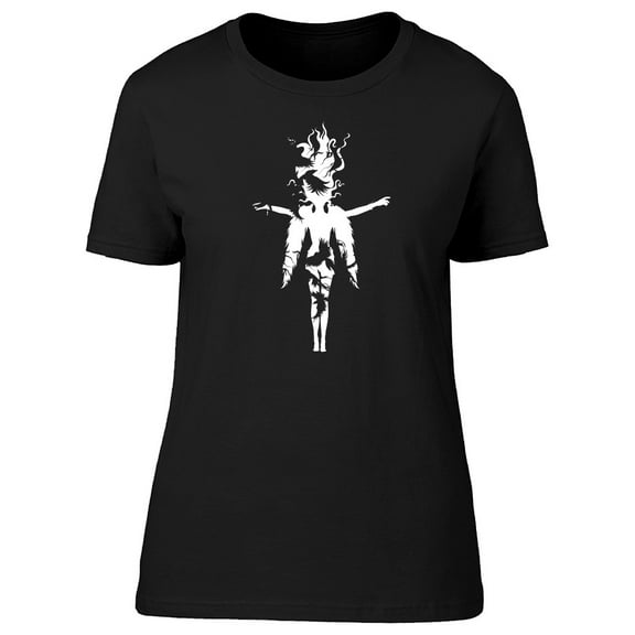 White Angel Silhouette Crows T-Shirt Men -Image by Shutterstock, Male 4X-Large