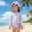 ZA Purple, variant on RTKFRFLM Girls One Piece Swimsuit with Matching Hat, Cute Cartoon Ice Cream Print Swimwear for Toddlers Kids