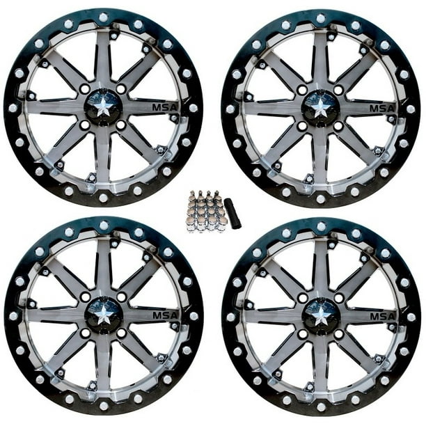 MSA M21 Lok UTV Wheels/Rims Gunmetal 15" CanAm Maverick X3 / Honda