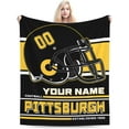 thumbnail image 3 of Custom Pittsburgh Blanket Personalized Throw Blankets Name Number Gifts for Men Women Boy Football Style Decor, 3 of 6