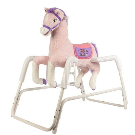 Rockin' Rider Lacey Deluxe Talking Plush Pink Spring Horse,