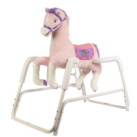 Rockin' Rider Lacey Deluxe Talking Plush Pink Spring Horse, Animated