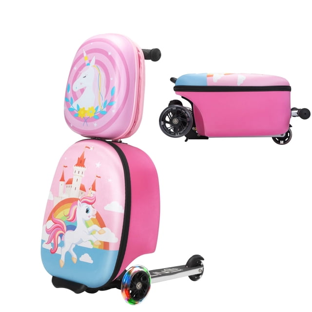 Set de equipaje de mano Scooter Suitcase VLIVE Kids Unicorn