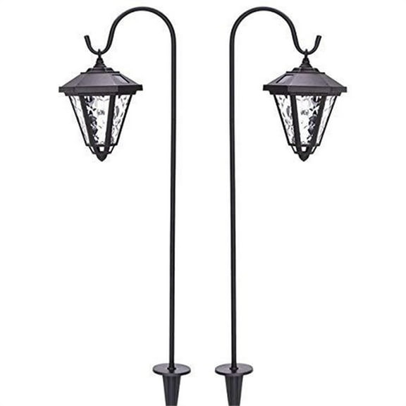 Anckoeil Outdoor Post Lights Waterproofs Decorative Floor Lamp Vintage for Patio Garden Backyard Front/Back Door Two Post Headlights Solar Floor Lamps