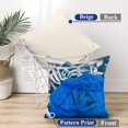 thumbnail image 4 of Dark Blue Throw Pillow Covers for Couch 18x18 Set of 4 Flower Blue Pillows Decorative Throw Pillow Covers Bed Living Room Pillow cases Linen Farmhouse Pillow Covers for Spring Summer (Blue), 4 of 6