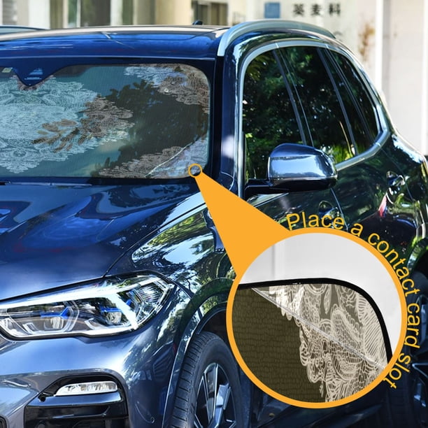 Vintage Lace Symmetrical Pattern Windshield Sun Shade Automobile