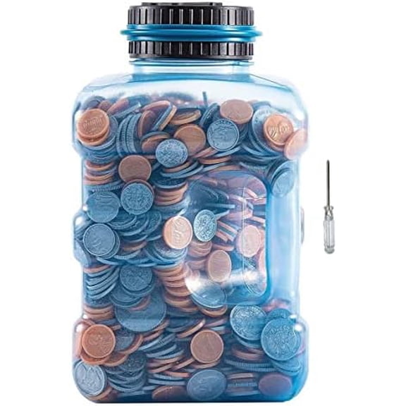 Piggy Bank - Large Coin Bank for Adults Boyswith LCD Counter,Great Coin Counter Bank Money Counting Jar with Total Amount Displayed,Best Gift for Kids, Designed for All US Coins(4.2L)$$Office