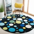 thumbnail image 2 of SAFAVIEH Soho Dots Geometric Wool Area Rug, Black/Multi, 6' x 6' Round, 2 of 8