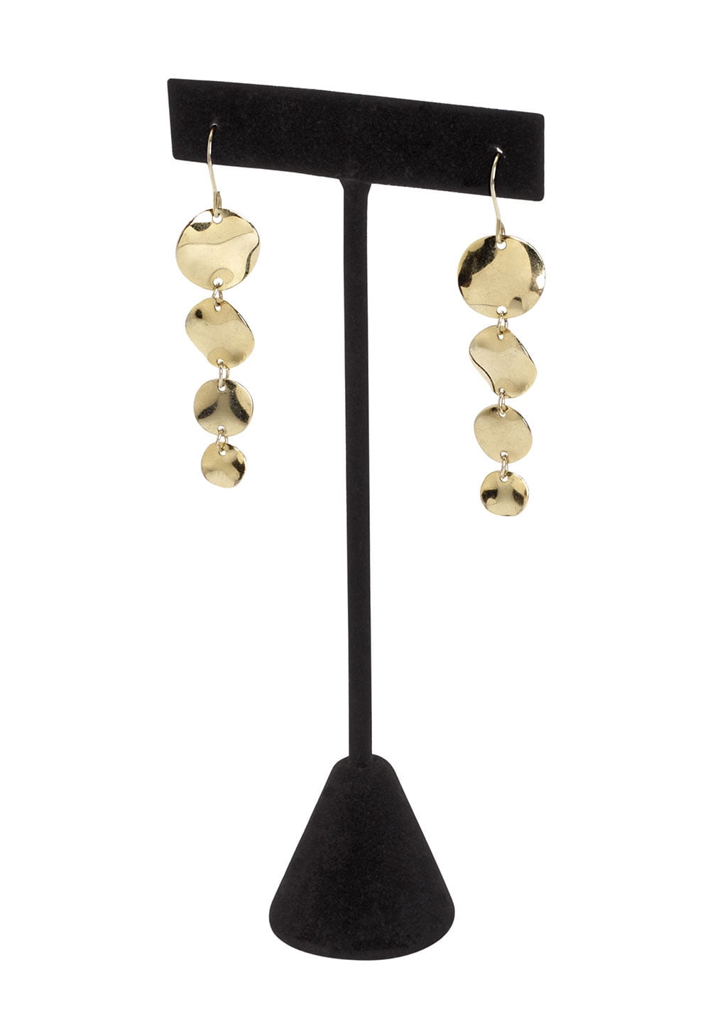 Black Velvet One Pair Earring Jewelry Display Holder Small T-Bar Stand 4 3/4" H 
