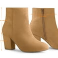 thumbnail image 4 of Unique Bargains Women's Side Zipper Block Heel Ankle Boots, 4 of 6