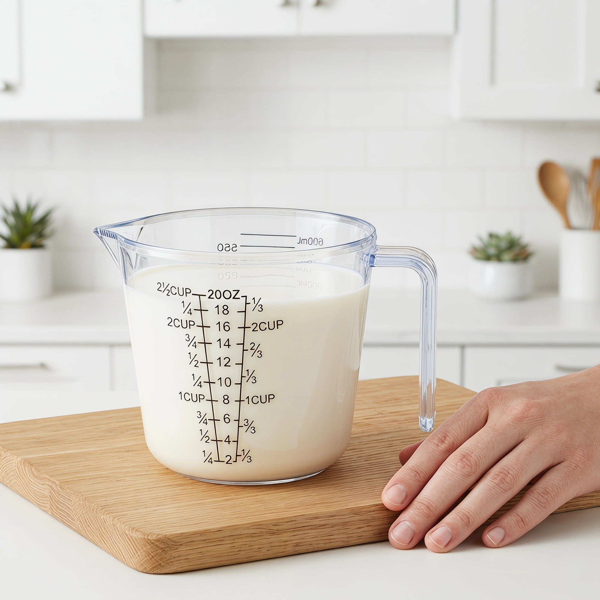 Unique Bargains PS Material Measuring Cup for Measuring Oil Water Milk Clear 600ml