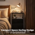thumbnail image 5 of Alvantor Bedside Table Charging Station Nightstand with Fabric Drawers, End Side Table for Bedroom Living Room, 5 of 7