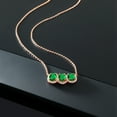 thumbnail image 4 of Gem Stone King 2.25 Ct Oval Green Simulated Emerald 18K Rose Gold Plated Silver Necklace, 4 of 4