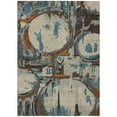 thumbnail image 2 of HomeRoots 589373 10 x 14 ft. Geometric Washable Indoor & Outdoor Rectangle Area Rug, Beige, Brown & Copper, 2 of 5