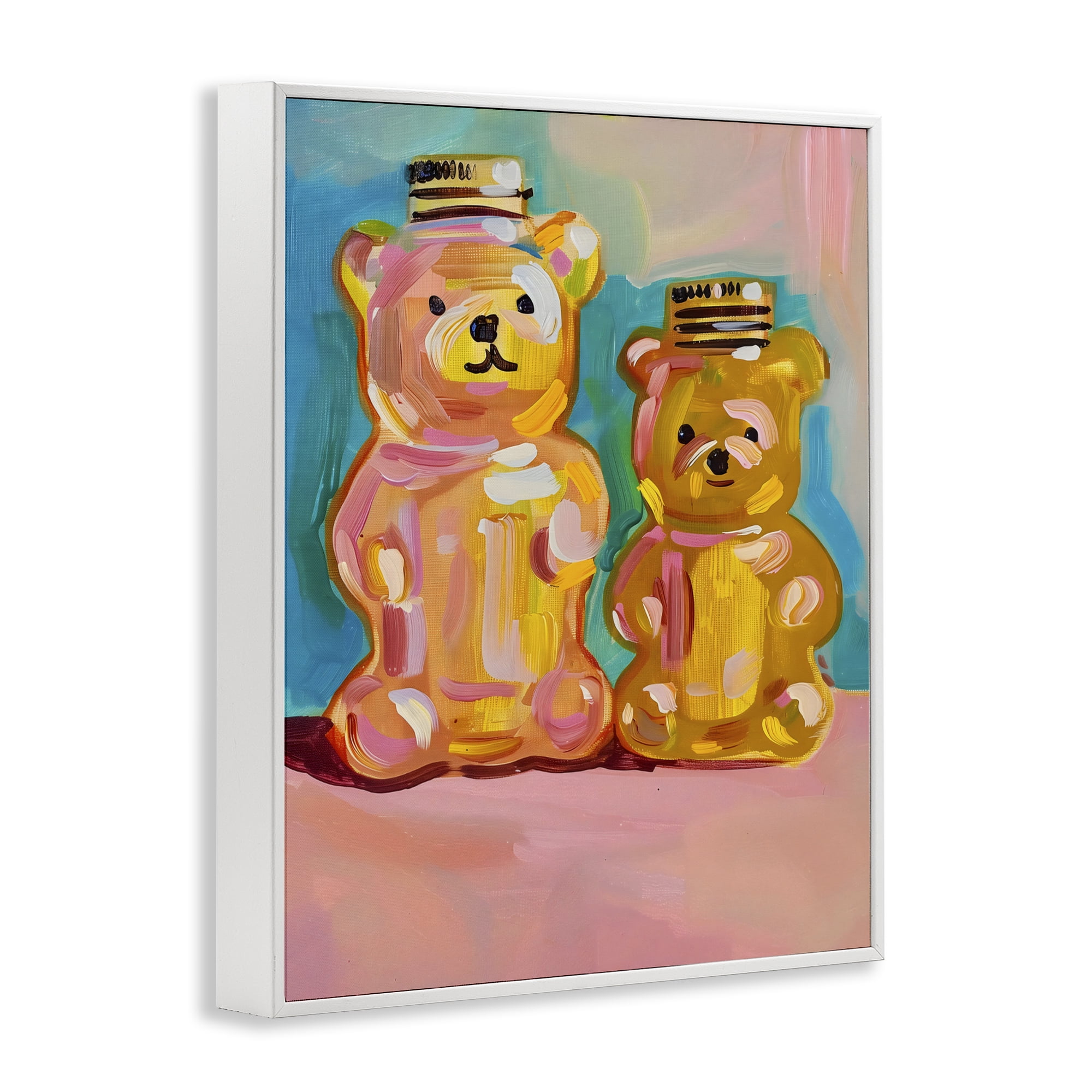 Stupell Industries Joyful Honey Bears Duo White Framed Giclee Art, design by The Prints Vibe