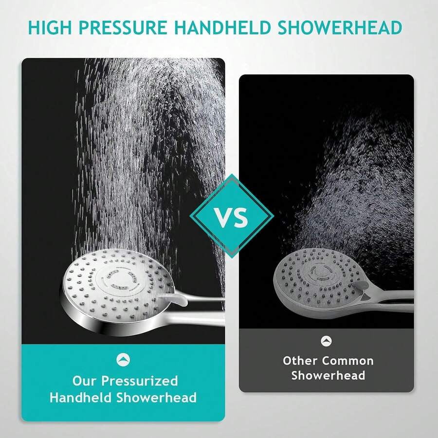 Shower Head Combo,8/10/12" Rain Square Shower Head  With 9 Inch Adjustable Extension Arm And 3 Settings Handheld Spray,150cm Long Hose