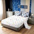 thumbnail image 4 of Manfei Forest Bear Twin Bedding, Waterclor Rustic Animal Bedding Comforter Set, White Navy, Polkadot Reversible, 7 Pieces, 4 of 5