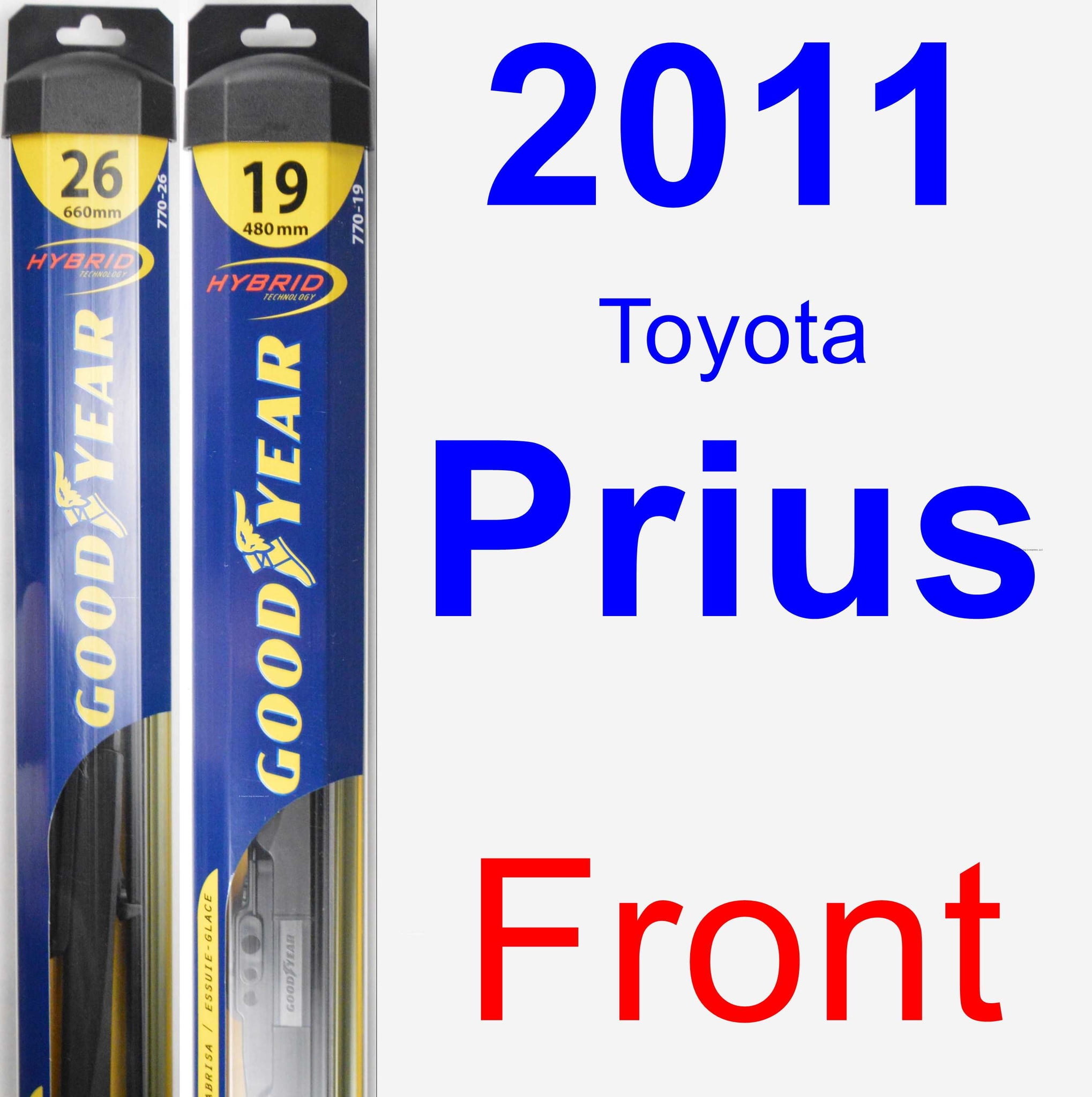 2011 Toyota Prius Wiper Blade Set/Kit (Front) (2 Blades) Hybrid