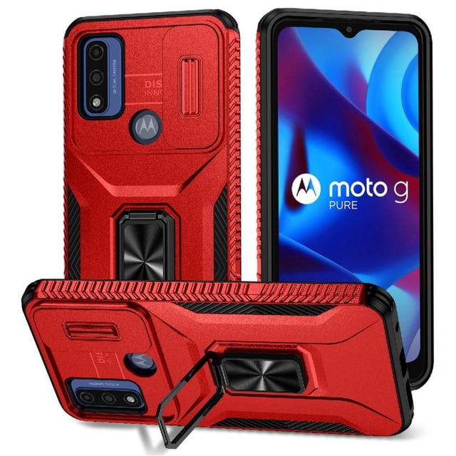 Case for GANGXUN Motorola Moto G Pure 2021 -Dual Protection, Holder, Magnetic Function for Car